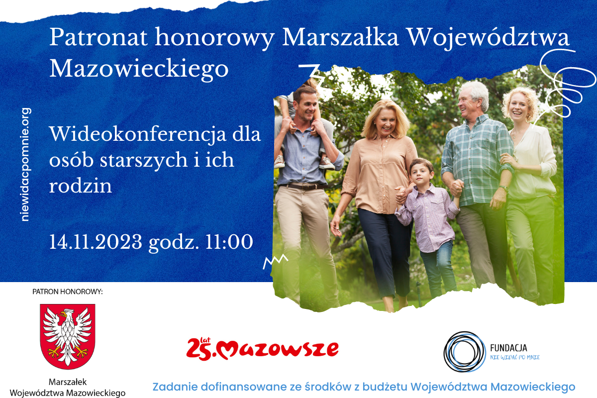Marszałek Województwa Mazowieckiego – Patronat Honorowy konferencji dla osób starszych i ich rodzin