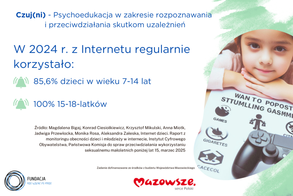 Statystyka użytkowania internetu przez dzieci i młodziez - uzależnienie dzieci i nastolatków od internetu - dane i kilkulatka przed playstation