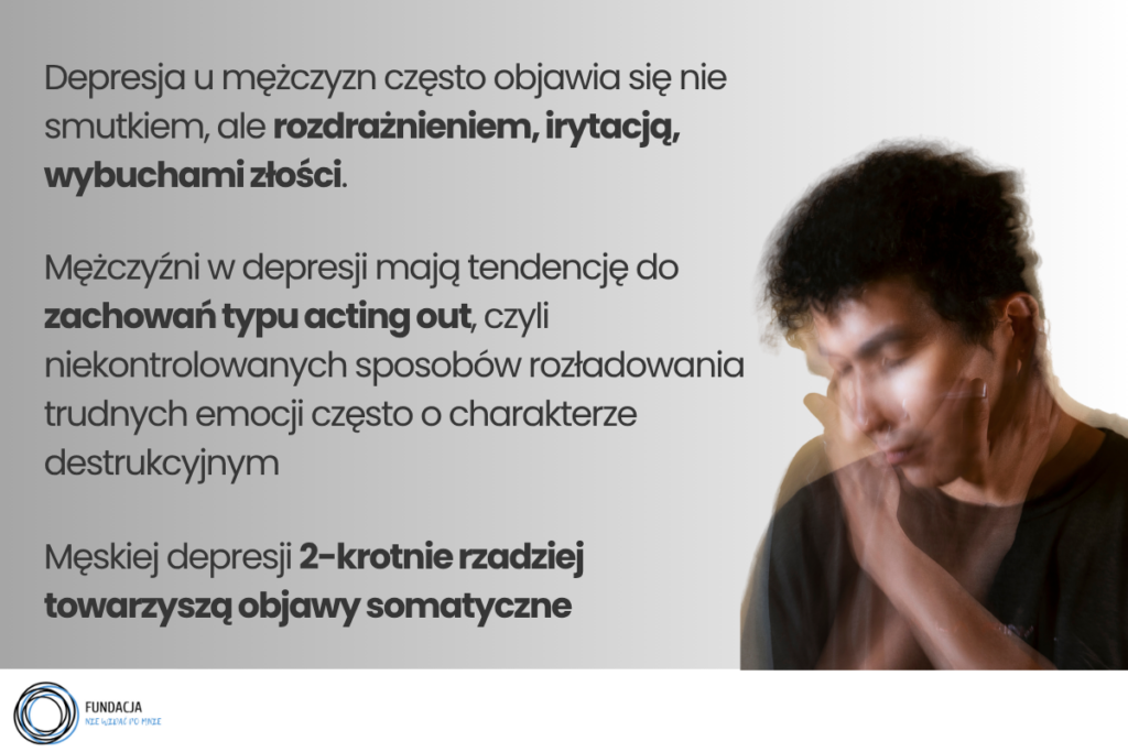 Męska depresja - nietypowe objawy - rozmyte zdjęcie mężczyzny