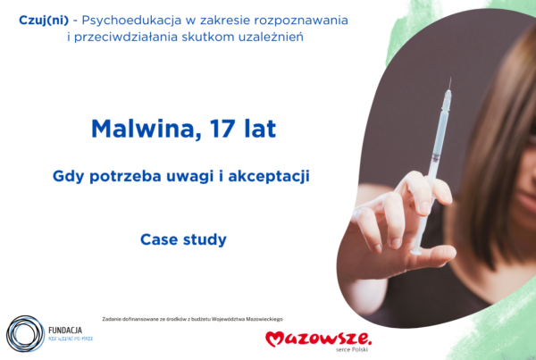 Uzależnienia dzieci i młodzieży case study - nastolatka ze strzykawką w ręku