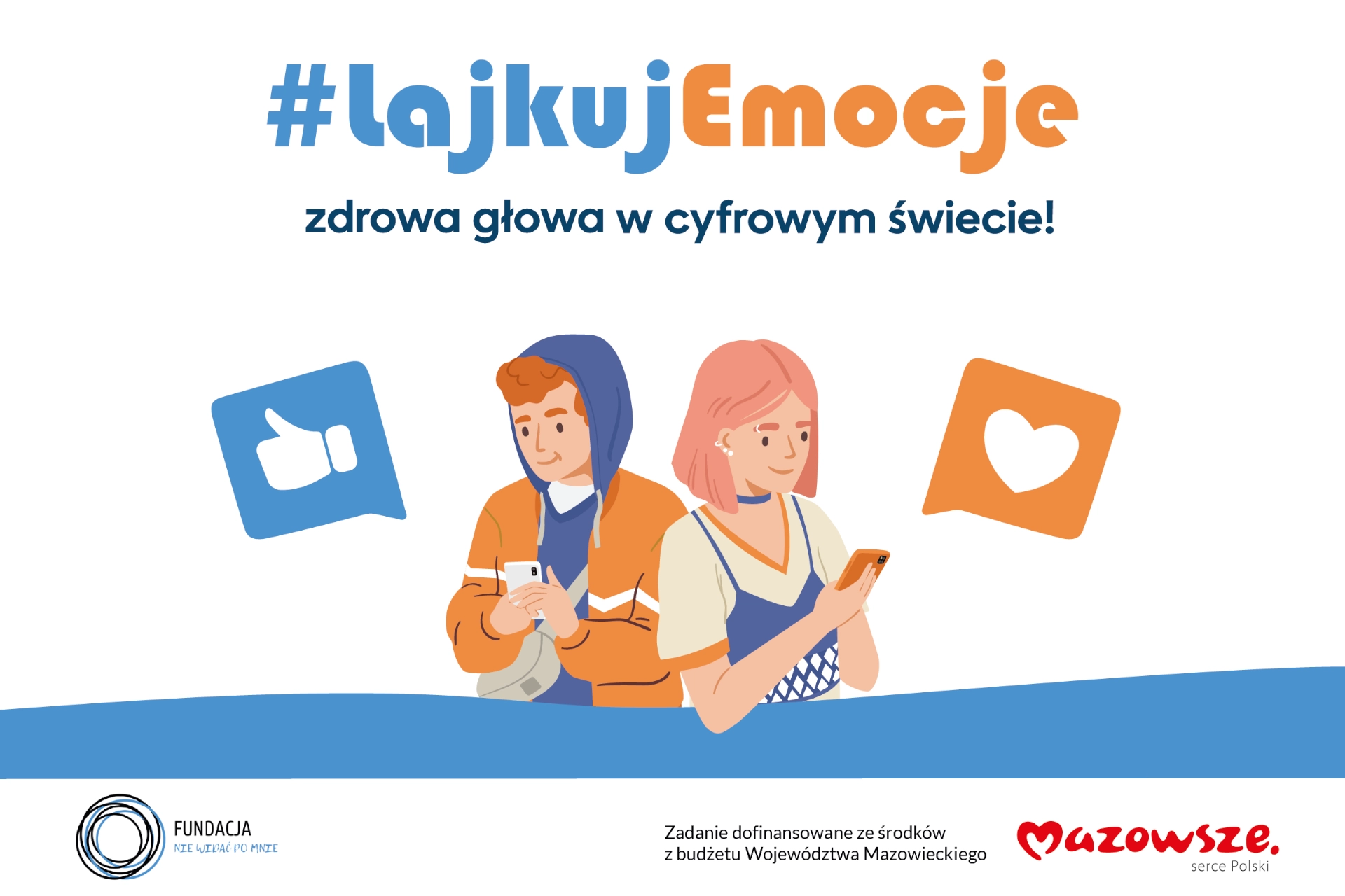 emocje w sieci program dla nastolatkow o zdrowiu psychicznym w sieci Lajkujemocje zdrowie psychiczne dzieci i młodzieży Fundacja Nie Widać Po Mnie grafika Fundacja NWPM